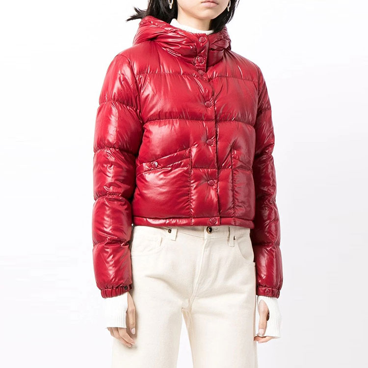 (Women) Moncler FW21 Bardanette Red Down Puffer Logo Hooded Jacket Winter Style 1A0005868950438 圖 4