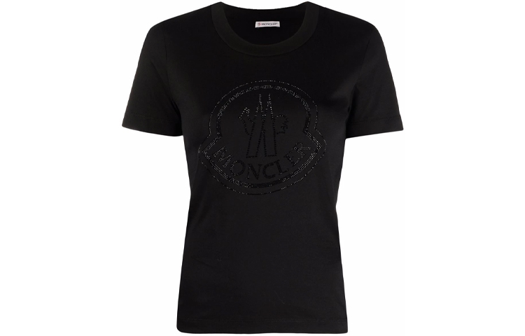 (Women) Moncler FW21 Black Letter Graphic Short Sleeve T-Shirt H20938C00016829FB999