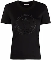 (Women) Moncler FW21 Black Letter Graphic Short Sleeve T-Shirt H20938C00016829FB999 (Women) Moncler FW21 Black Letter Graphic Short Sleeve T-Shirt H20938C00016829FB999