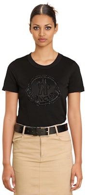 (W) Moncler FW21 黑色字母圖案短袖T恤 H20938C00016829FB999 1