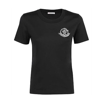 (Women) Moncler FW21 Black Logo Patch Crewneck Short Sleeve T-Shirt 8C00016829FB999