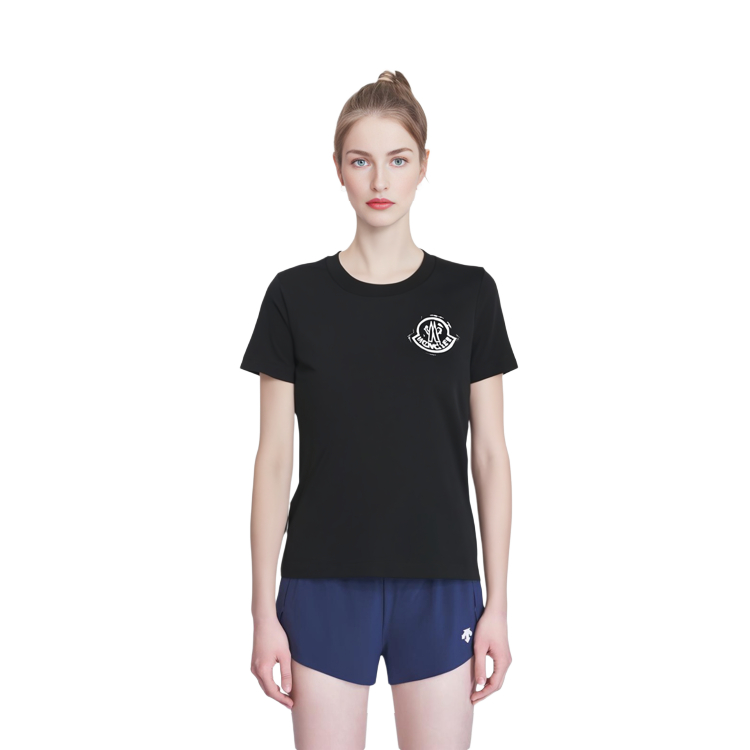 (Women) Moncler FW21 Black Logo Patch Crewneck Short Sleeve T-Shirt 8C00016829FB999 圖 6