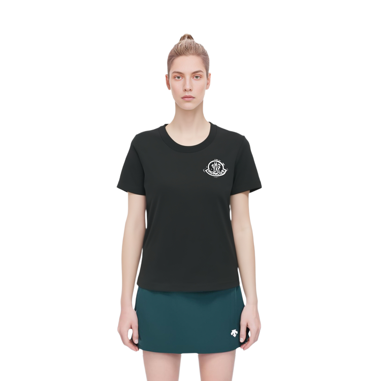 (Women) Moncler FW21 Black Logo Patch Crewneck Short Sleeve T-Shirt 8C00016829FB999 圖 7