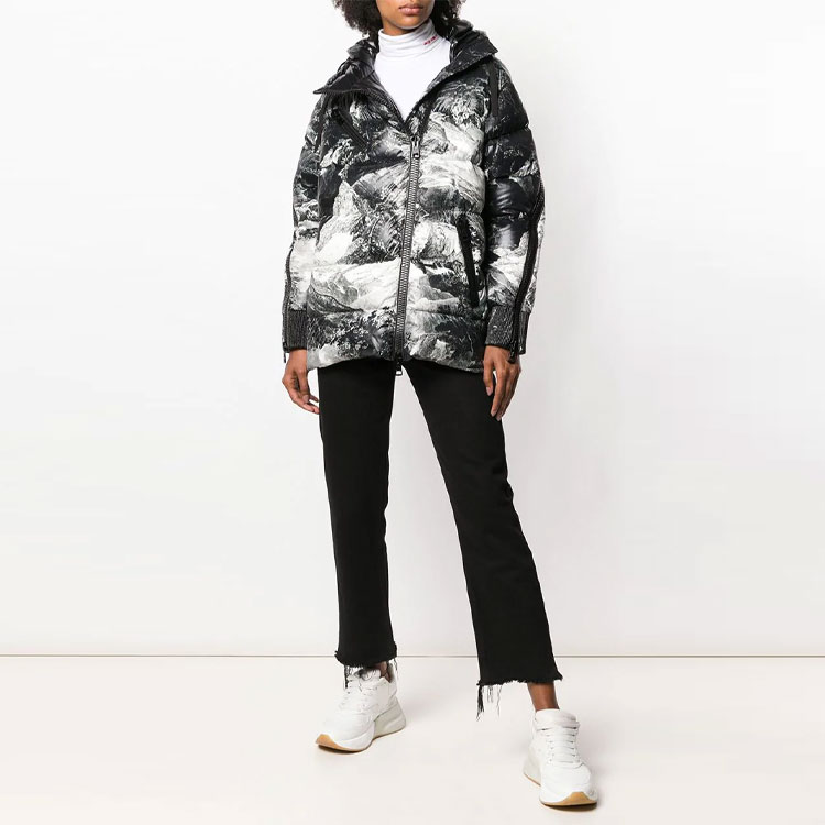 (Women) Moncler FW21 Black Puffer Winter Jacket with Ribbed Details and Hoodie. 4690905549WU 圖 3