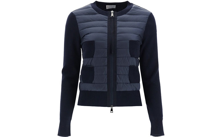 (Women) Moncler FW21 Blue Logo Patchwork Zip Down Jacket 9B51000A9018778 圖 2