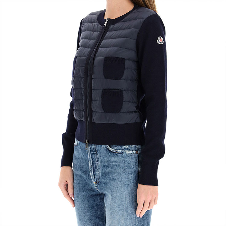 (Women) Moncler FW21 Blue Logo Patchwork Zip Down Jacket 9B51000A9018778 圖 5