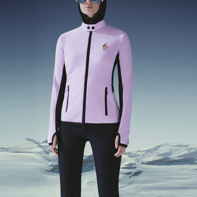 Shop (Women) Moncler FW21 Contrast Hooded Jacket Rose Pink G20988G0001880093521