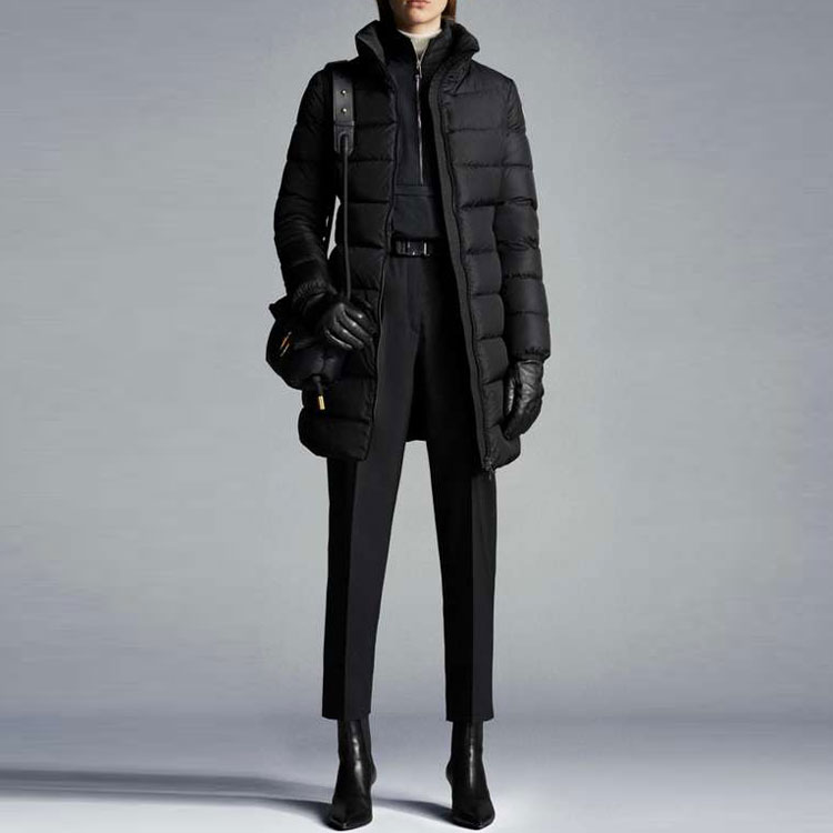(Women) Moncler FW21 High-Neck Down Jacket Black Logo Winter Outerwear 1C00055539YH999 圖 3