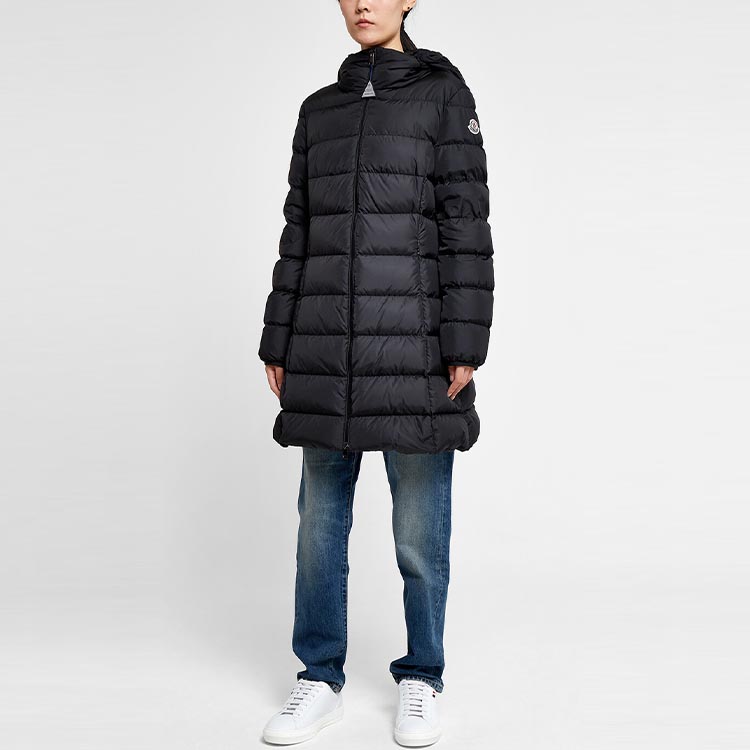 (Women) Moncler FW21 High-Neck Down Jacket Black Logo Winter Outerwear 1C00055539YH999 圖 4