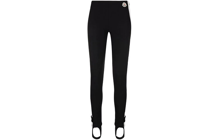 (Women) Moncler FW21 High-Waisted Logo Stirrup Leggings Black G20932A0000353064