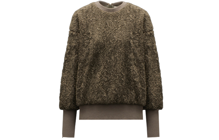 (Women) Moncler FW21 Hyke Logo Print Crewneck Pullover Sweatshirt Women’s Mud Brown. G209K8G0000754AM625L