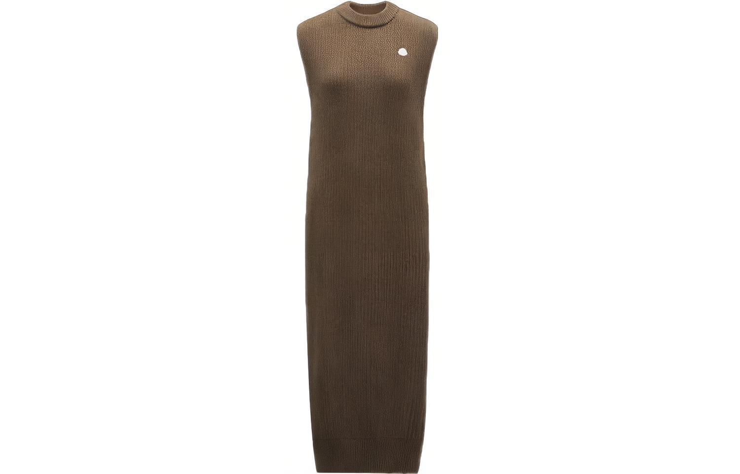 (Women) Moncler FW21 Hyke Sleeveless Knit Maxi Dress Mud Brown. G209K9L00001M1213261