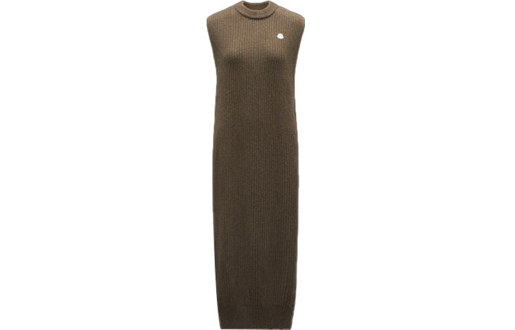 Order (Women) Moncler FW21 Hyke Sleeveless Knit Maxi Dress Mud Brown. G209K9L00001M1213261