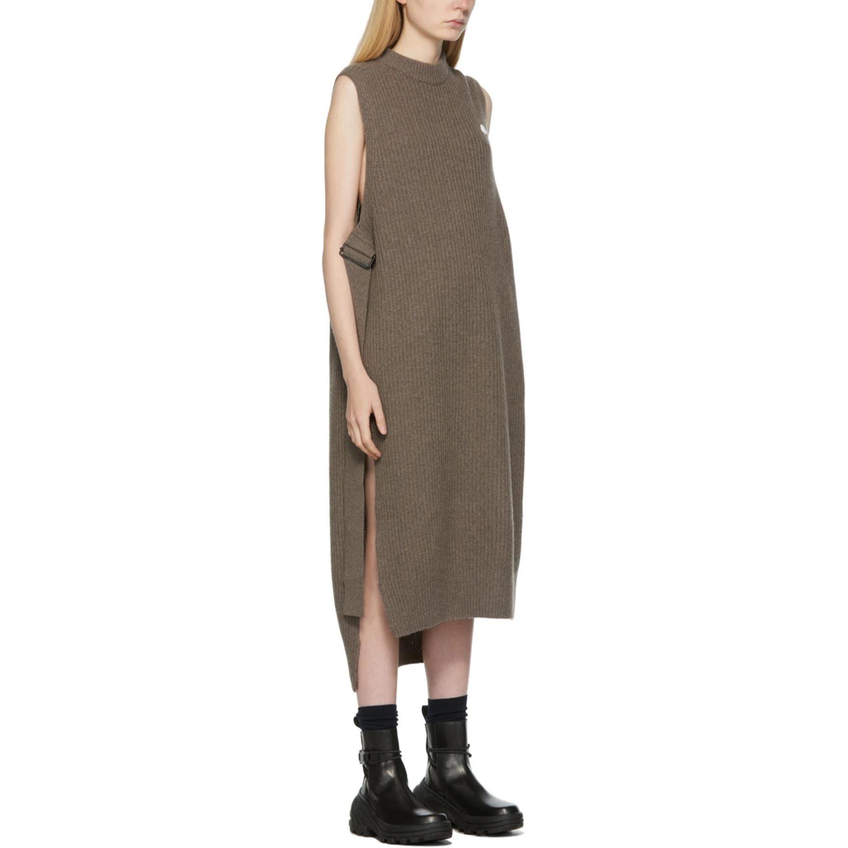 Shop (Women) Moncler FW21 Hyke Sleeveless Knit Maxi Dress Mud Brown. G209K9L00001M1213261