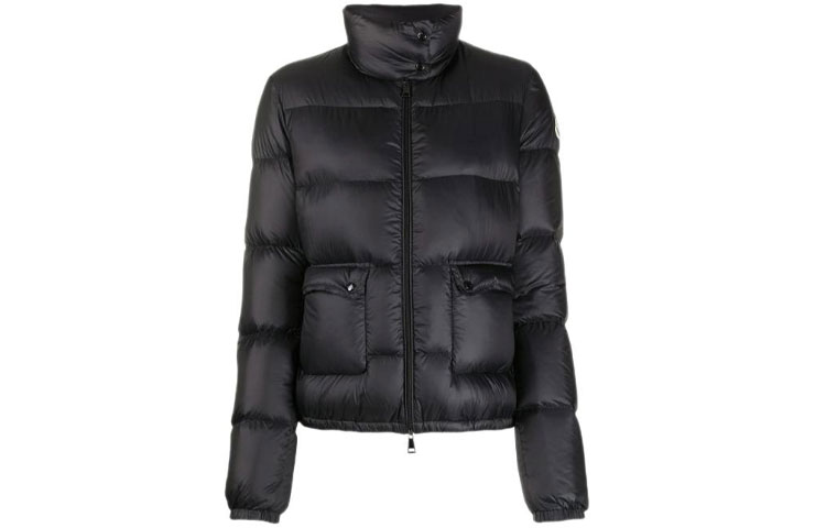 (Women) Moncler FW21 Lannic Glossy Logo Down Puffer Jacket Black. 1A20200C0229999