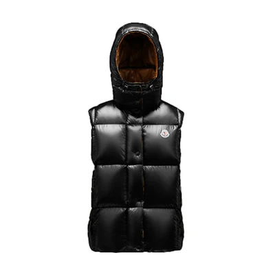 (Women) Moncler FW21 Luzule Black Down Vest with Detachable Hood for Ski Season. G20931A0009968950999