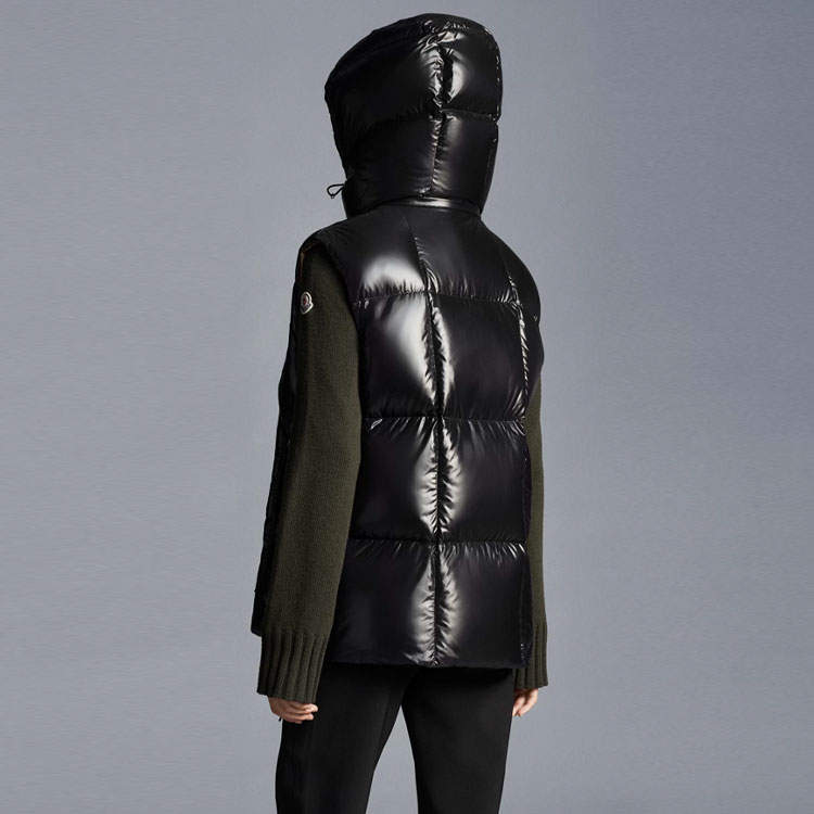 Purchase (W) Moncler FW21 Vest Luzule Hitam dengan Hoodie Lepas untuk Musim Ski. G20931A0009968950999