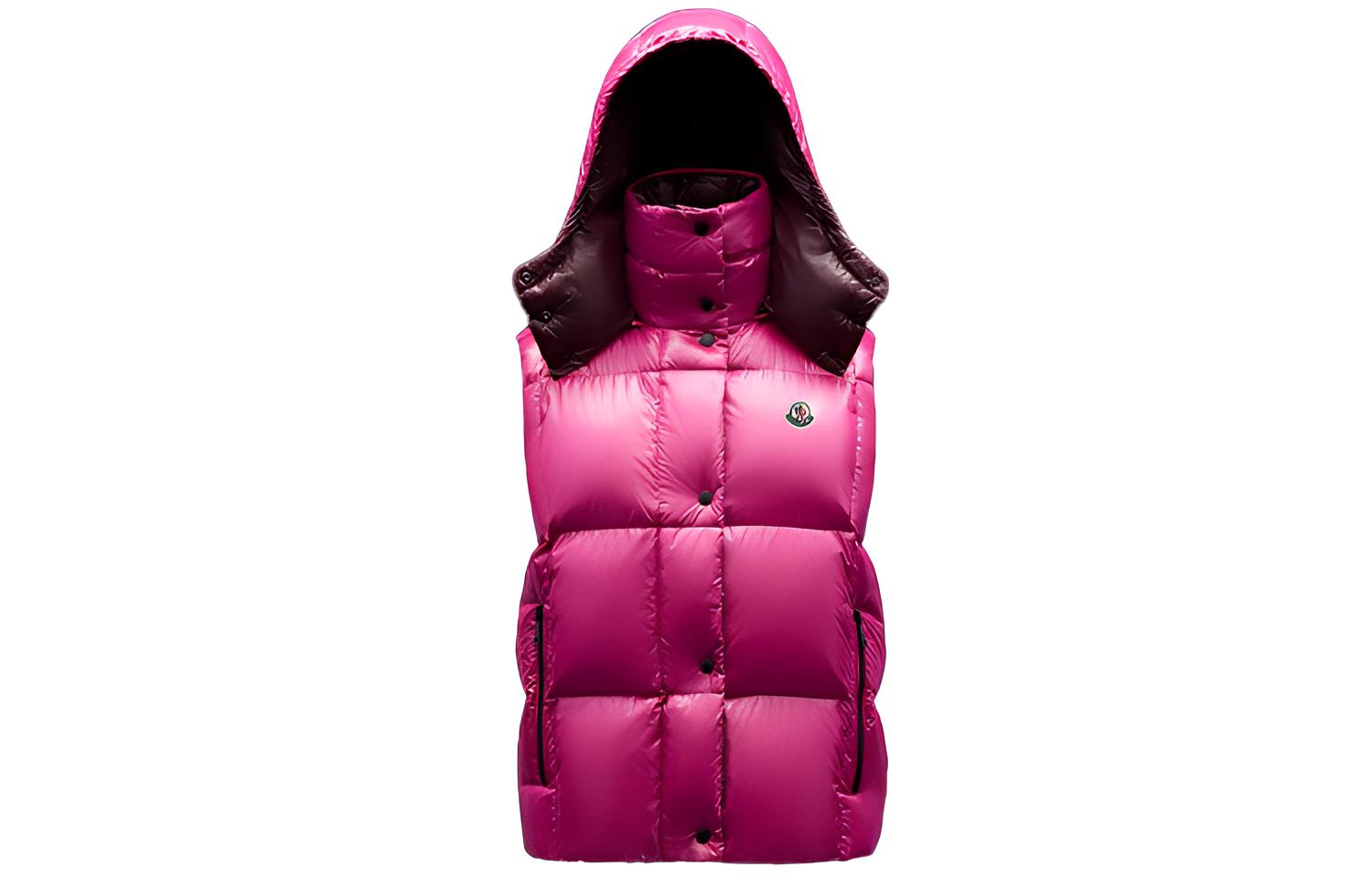 (Women) Moncler FW21 Luzule Logo Down Puffer Vest Amaranth Red. G20931A0009968950550