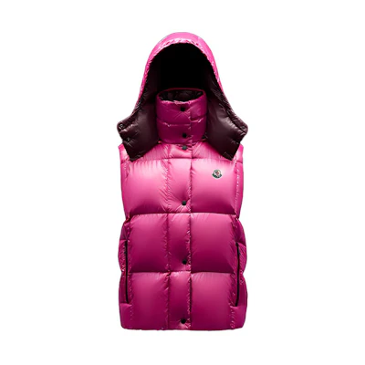 (Women) Moncler FW21 Luzule Logo Down Puffer Vest Amaranth Red. G20931A0009968950550