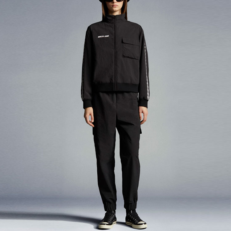 Details for (Women) Moncler FW21 Matte Nylon Ribbed Knit Solid Jacket Black G209U2F000025499N999