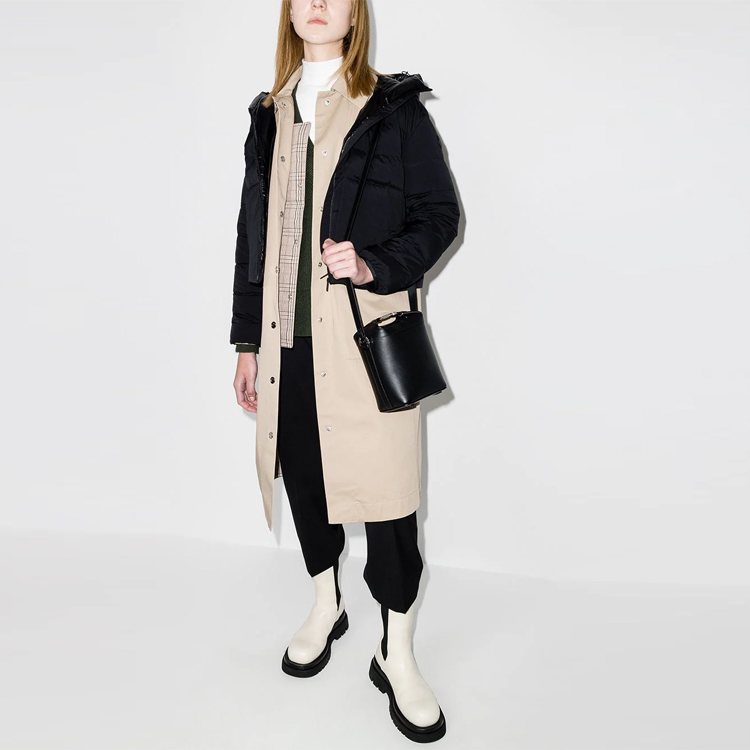 Purchase (W) Moncler FW21 Jaket Hitam Quilted Hooded Logo Zipper. G10931A54P1053132999