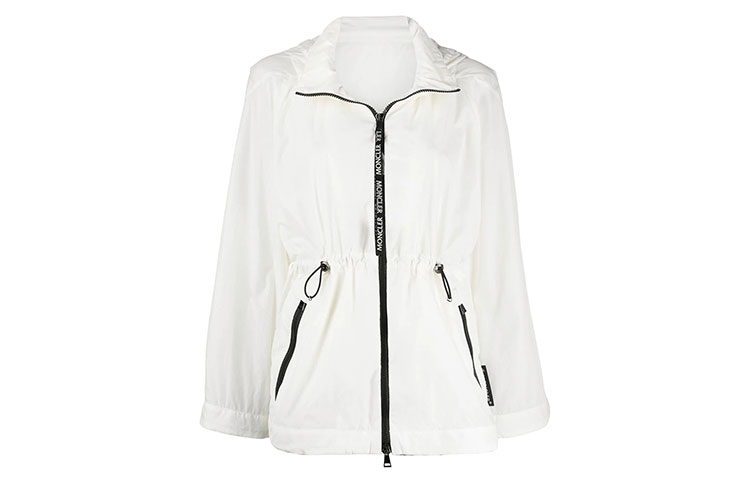 Order (Women) Moncler FW21 White Zip-Up Hooded Jacket F10931A70500C0431033