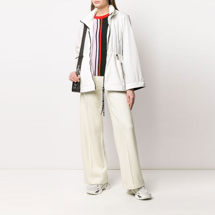 Lookbook (Women) Moncler FW21 White Zip-Up Hooded Jacket F10931A70500C0431033