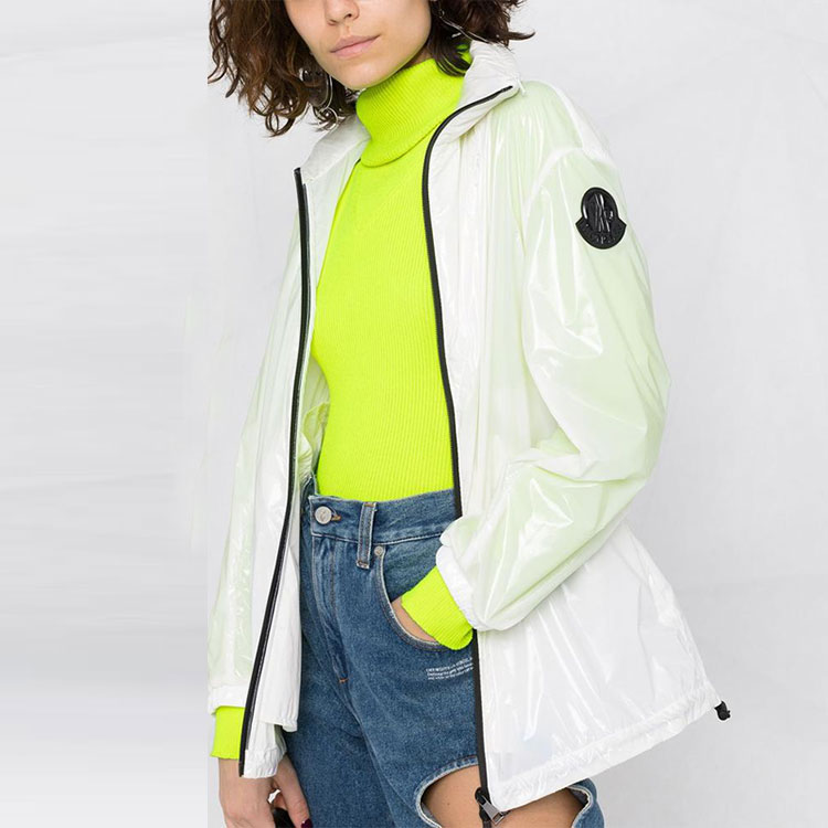 (Women) Moncler FW21 White Zip-Up Jacket with Sleeve Logo Patch 1A75210539FT034 圖 7