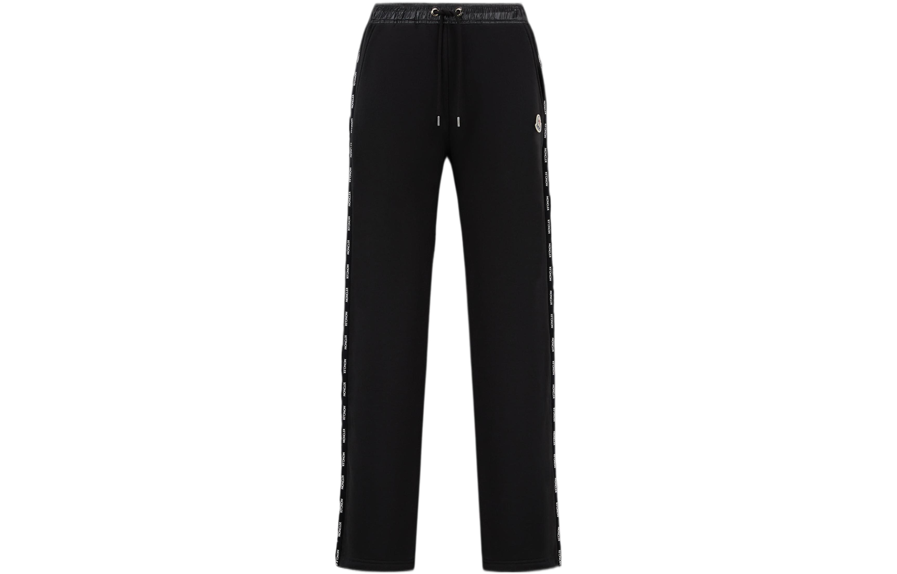 (Women) Moncler FW22  Black Drawstring Logo Straight-Leg Sweatpants. H20938H00017809KX999