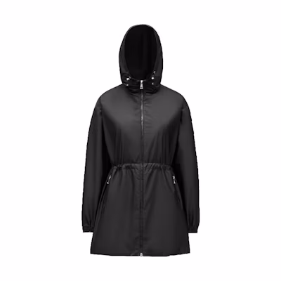 (Women) Moncler FW22 Black Hooded Zip-Up Belted Windbreaker Jacket H10931A0011754155999