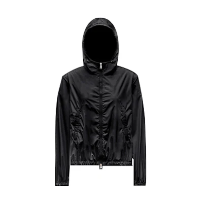 (Women) Moncler FW22 Black Solid Straight Fit Zip-Up Hooded Jacket. H10931A00097539YH999