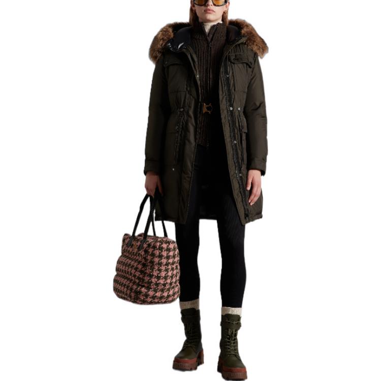 Lookbook (W) Moncler FW22 綠色連帽羽絨外套附Logo及多口袋設計 H20931C00044539YH835