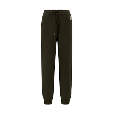 (Women) Moncler FW22 Green Jogger Sweatpants with Logo Patch and Drawstring. H20938H00012809LC833