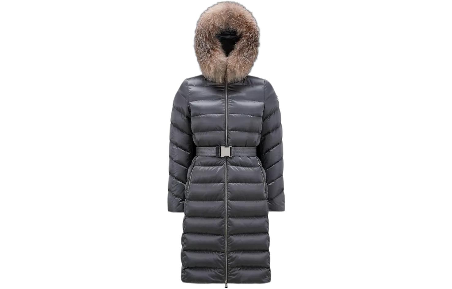 (Women) Moncler FW22  Grey Quilted Down Jacket with Frayed Collar. H20931C0006659685927