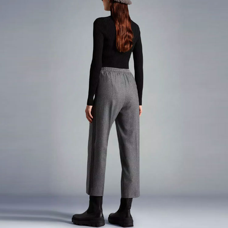 Shop (Women) Moncler FW22  Grey Tailored Straight-Leg Cropped Casual Pants. H20932A0000754233935