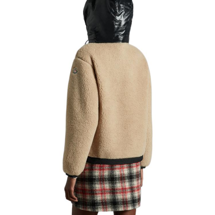 Shop (W) Moncler FW22 Hoodie Half-Zip Coklat dengan Kantong Kanguru. H20938G000118909H221