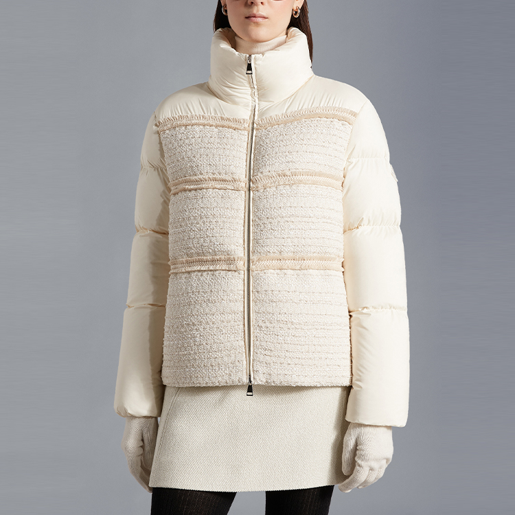 (Women) Moncler FW22  Ivory White Tweed Panel Short Down Jacket. H20931A000285964J080 圖 5