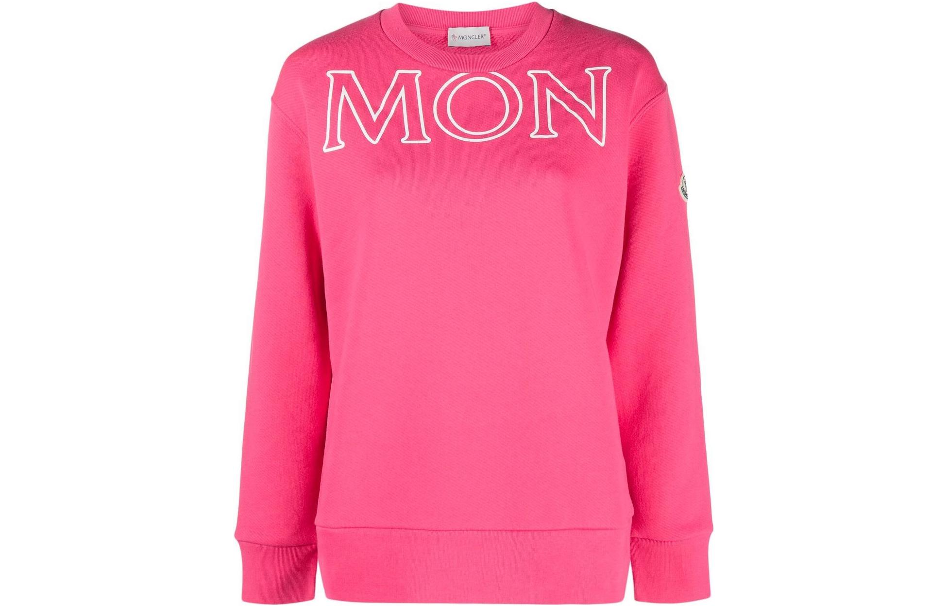 (Women) Moncler FW22  Letter Print Pullover Sweatshirt Pink H20938G00029809KX520