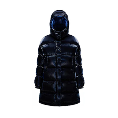 (Women) Moncler FW22 Long Shiny Down Jacket Deep Blue H20931C0007653A3H778