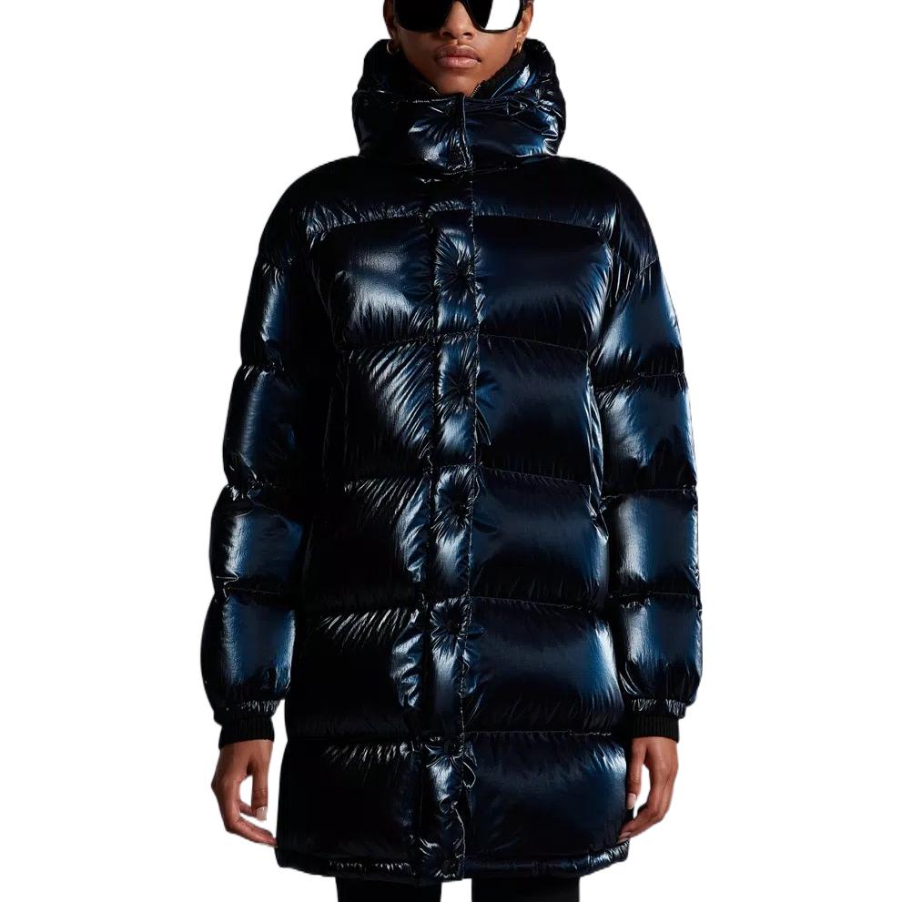 (Women) Moncler FW22  Long Shiny Down Jacket Deep Blue H20931C0007653A3H778 圖 3