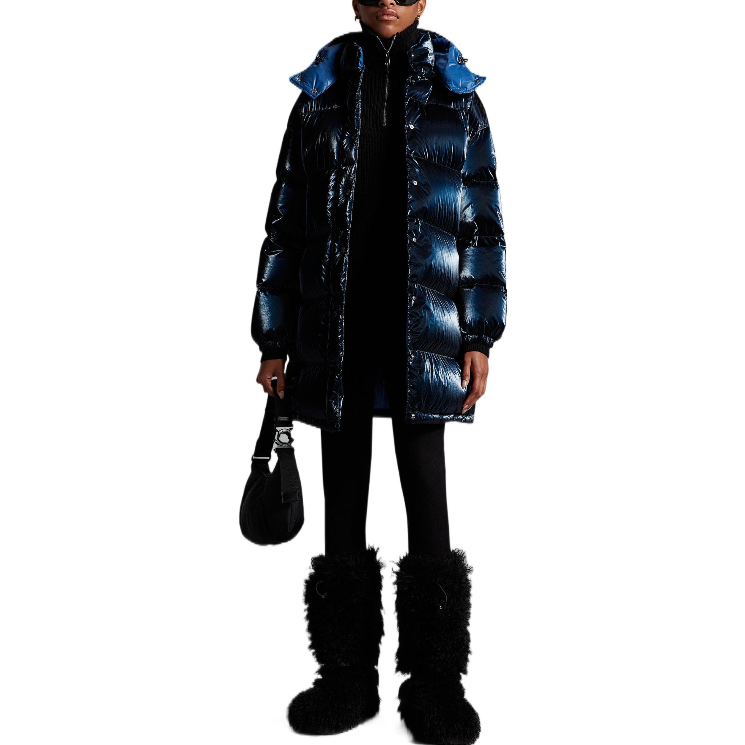 (Women) Moncler FW22  Long Shiny Down Jacket Deep Blue H20931C0007653A3H778 圖 5