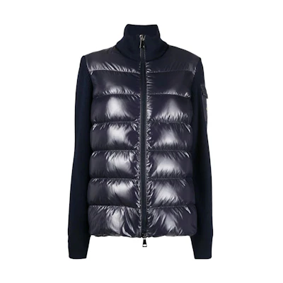 (Women) Moncler FW22 Navy Maglia Cardigan Down Jacket with Zip and High Collar. H20939B00026M1131778