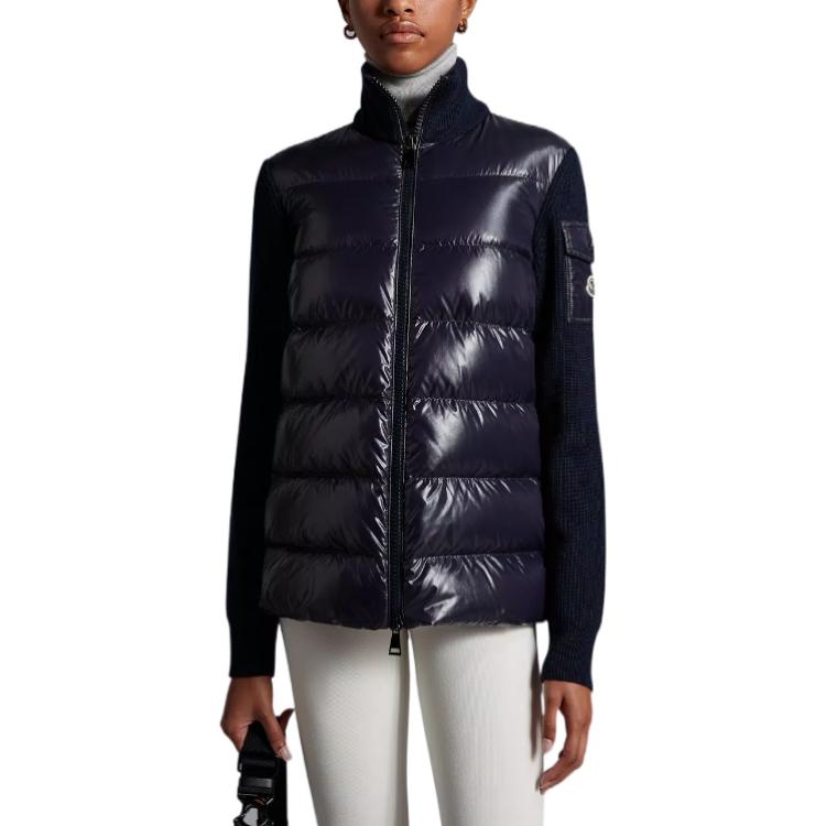 Purchase (W) 몽클레르 FW22 네이비 마글리아 가디건 다운 재킷 지퍼 하이 칼라. H20939B00026M1131778