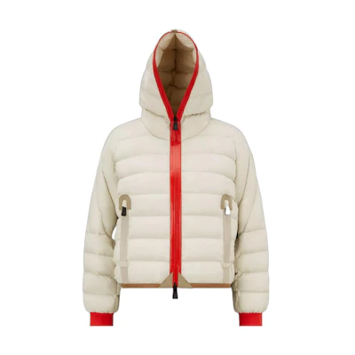 (Women) Moncler FW22 Off-White Hooded Zip Long Sleeve Down Jacket. H20981A0001153333