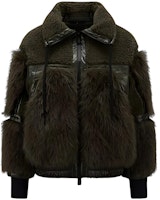 (Women) Moncler FW22 Olive Down Jacket with Plush Panels and Drawstring Collar. H20981A00020M1966P88 (Women) Moncler FW22 Olive Down Jacket with Plush Panels and Drawstring Collar. H20981A00020M1966P88