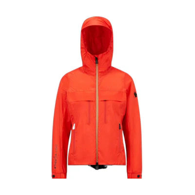 (Women) Moncler FW22 Red Long Sleeve Zip Jacket with Letter Print. H20981A00007595YJ435