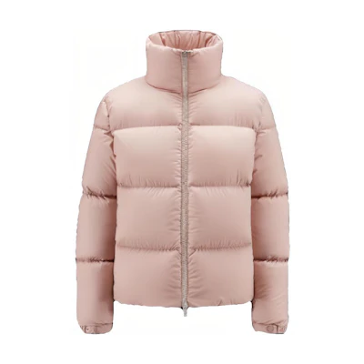(Women) Moncler FW22 Short Down Jacket Pink with Logo Patch Winter Style. H20931A0003257613510