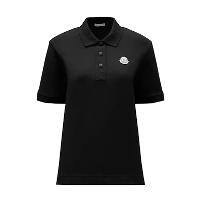 (Women) Moncler FW22 Solid Color Casual Black Polo Shirt. H20938A0000384720999