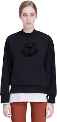 (W) モンクレール FW22 ソリッド ロゴ クルーネック スウェットシャツ ステラーブラック H20938G00028809KX999 Shop (W) モンクレール FW22 ソリッド ロゴ クルーネック スウェットシャツ ステラーブラック H20938G00028809KX999