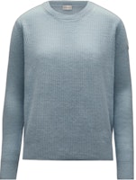 (Women) Moncler FW22 Solid Simple Crewneck Wool Sweater Powder Blue. H10939C00014M1900709 (Women) Moncler FW22 Solid Simple Crewneck Wool Sweater Powder Blue. H10939C00014M1900709